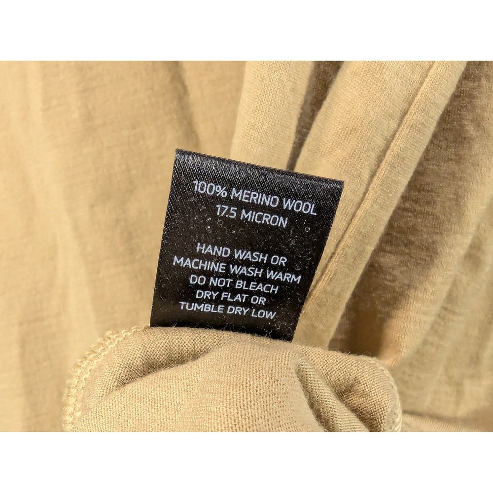 Outlier NYC Merino Wool Crew Neck T-Shirt Men's Size Large Tan Khaki Mustard ... - Picture 12 of 12